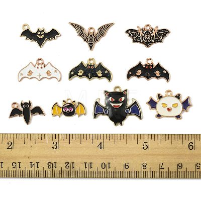 10Pcs 10 Styles Alloy Enamel Pendants ENAM-FS0003-85-1