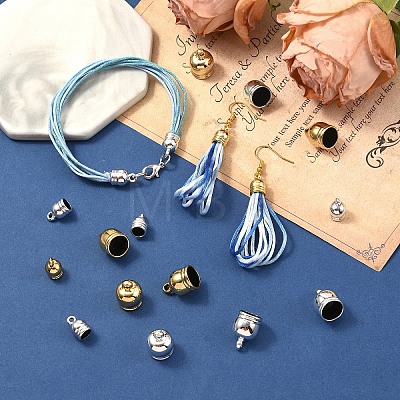 120Pcs 4 Styles UV Plating ABS Plastic Cord Ends CCB-YW0001-83-1