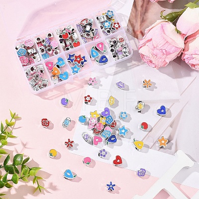 10 Styles CCB Plastic European Beads CCB-YW0001-80-1