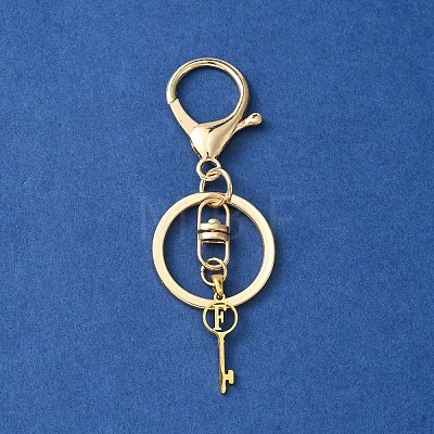 304 Stainless Steel Initial Letter Key Charm Keychains KEYC-YW00004-06-1