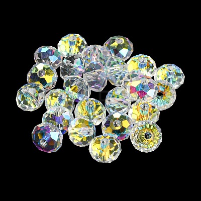 Transparent Electroplate Glass Beads GLAA-L046-02E-1