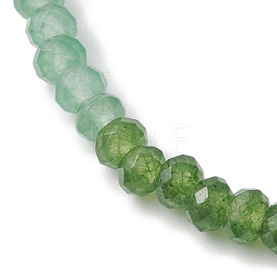 Dyed Natural Malaysia Jade Rondelle Beads Stretch Bracelets for Women BJEW-JB13042-01-1