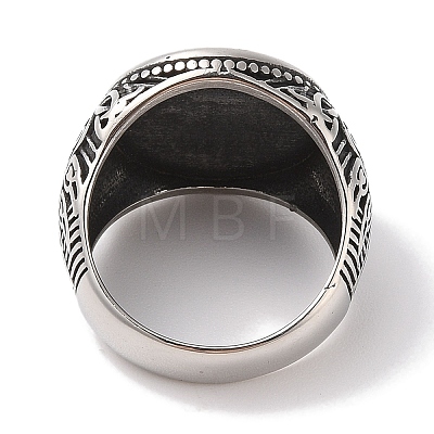 304 Stainless Steel Round with Tree of Life Signet Rings for Men RJEW-U005-15B-AS-1