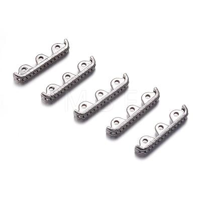 3 Holes Tibetan Style Alloy Spacer Bars A0448Y-1