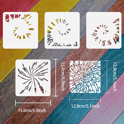 4Pcs 4 Styles PET Hollow Out Drawing Painting Stencils DIY-WH0394-0081-1