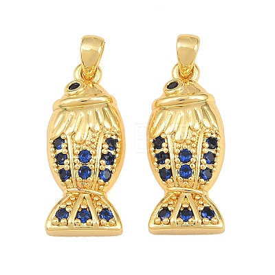 Brass Micro Pave Cubic Zirconia Pendants CU-CBAB3AD-08G-04-1