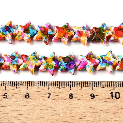 Spray Painted Synthetic Turquoise Beads Strands LS-UNKW-T001-11D-1