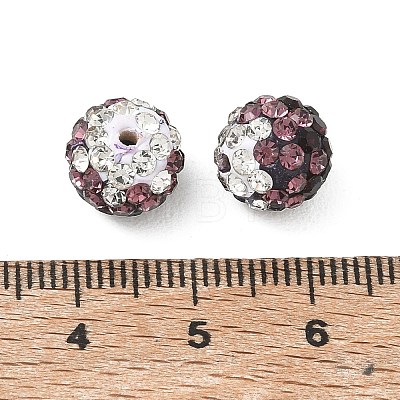 Handmade Polymer Clay Rhinestone Beads RB-CBAFAF8-01G-1