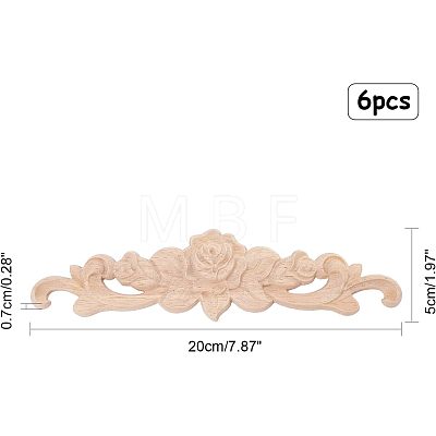 Olycraft Rubber Wood Carved Onlay Applique AJEW-OC0001-54A-1