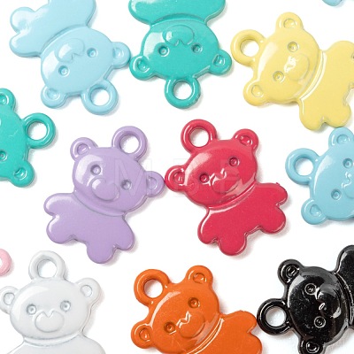 36Pcs 9 Colors Spray Painted Alloy Charms X1-FIND-LS0001-55-1
