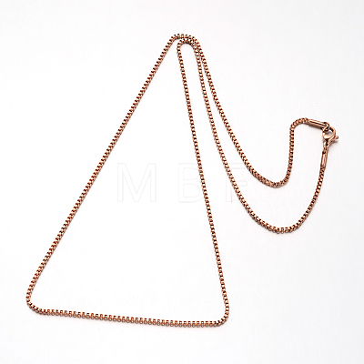 304 Stainless Steel Box Chain Venetian Chain Necklaces NJEW-I065-13B-1