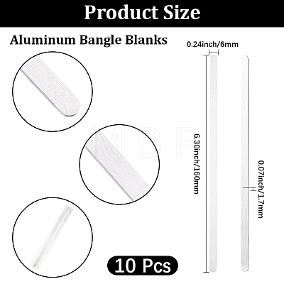 10Pcs Aluminum Bangle Blanks MAK-BBC0001-34-1