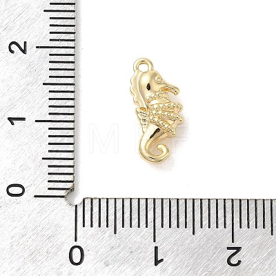 Marine Animal Theme Golden Brass Micro Pave Clear Cubic Zirconia Pendants KK-U031-01G-04-1