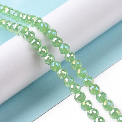 Electroplate Opaque Solid Color Glass Beads Strands X-GLAA-E036-10C-1