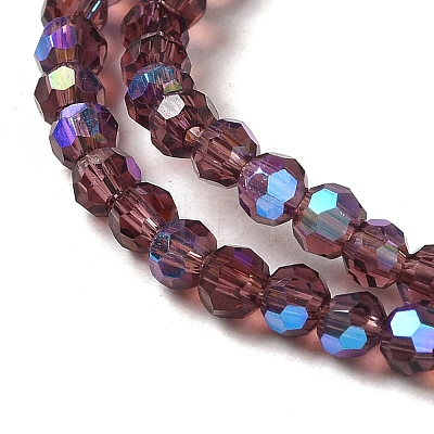 Electroplate Transparent Glass Beads Strands EGLA-A035-T3mm-L13-1