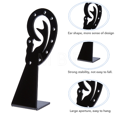 Ear Shape Opaque Acrylic Earring Display Stands EDIS-WH0022-05A-1
