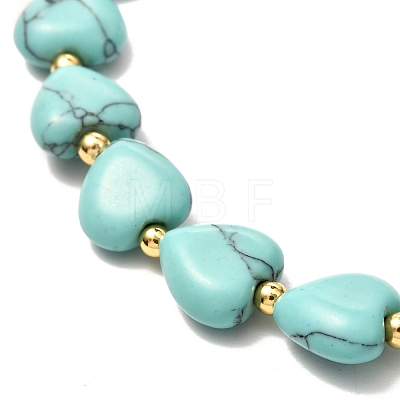 Heart Beads Stretch Bracelet for Girl Women BJEW-JB06938-02-1