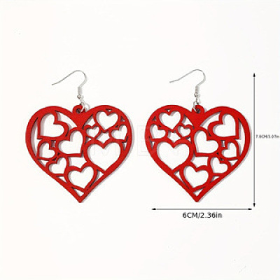 Hollow Heart Acrylic Dangle Earrings FS-WG95D61-01-1