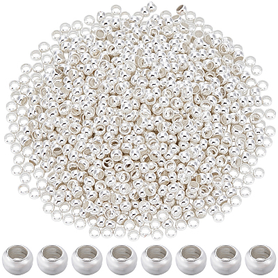 2000Pcs Brass Crimp Beads KK-SP0002-61S-1
