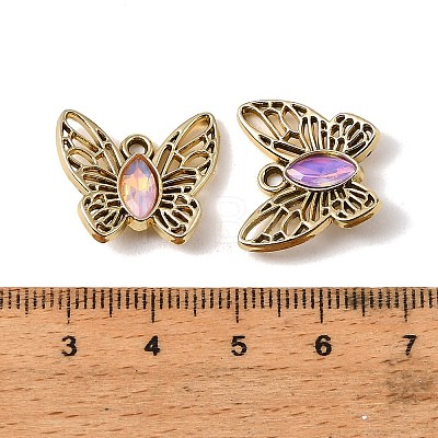 UV Plating Alloy Glass Pendants FIND-K032-31G-1