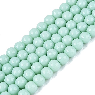 Opaque Solid Color Glass Beads Strands GLAA-T032-P6mm-21-1