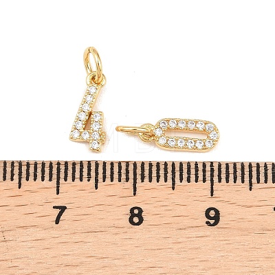 Brass Micro Pave Clear Cubic Zirconia Pendants KK-I478-01G-1