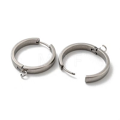 201 Stainless Steel Huggie Hoop Earrings Findings STAS-A167-01W-P-1