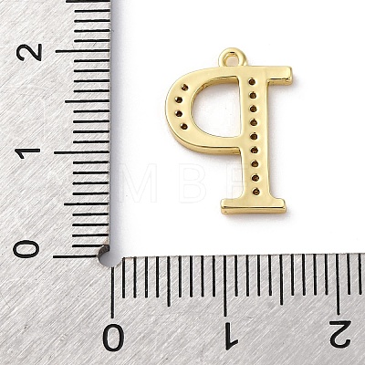 Rack Plating Brass Micro Pave Cubic Zirconia Pendant KK-H449-76G-18-1