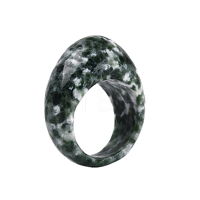 Natural Green Spot Jasper Finger Rings for Unisex G-Q601-19B-1