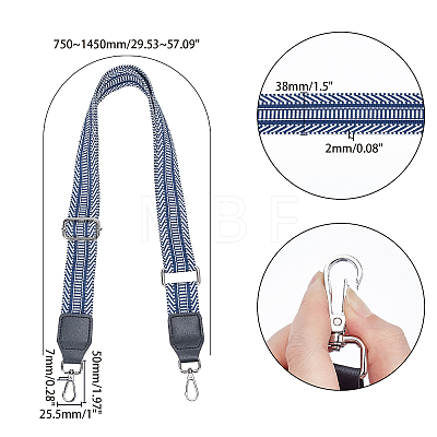 Adjustable Polyester Geometric Pattern Bag Straps FIND-WH0096-21-1