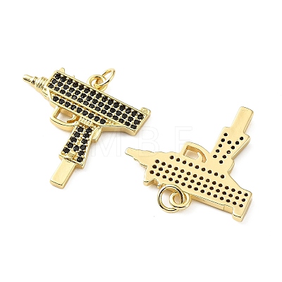 Brass Micro Pave Cubic Zirconia Pendants KK-H279-06G-01-1