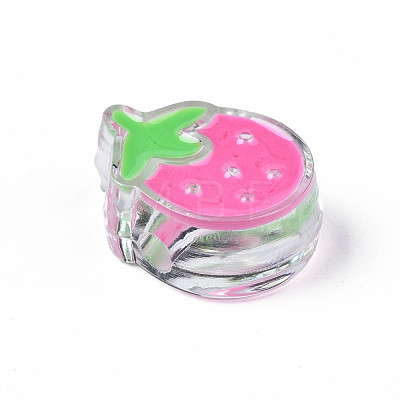 Transparent Acrylic Enamel Beads OACR-N130-024-1