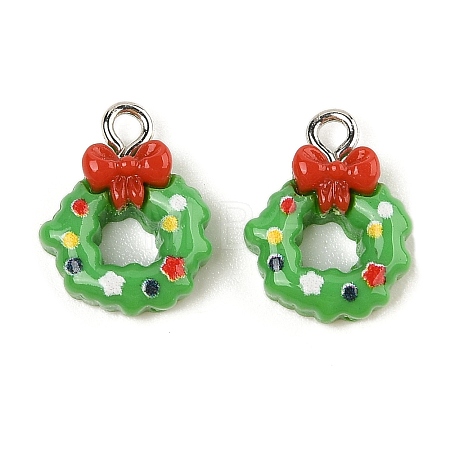 Christmas Theme Opaque Resin Pendants RESI-S08-02O-1