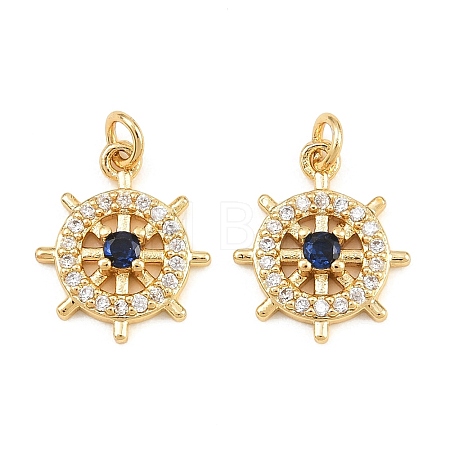 Brass Micro Pave Cubic Zirconia Charms KK-Q085-05H-G-1