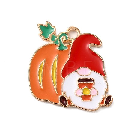 Thanksgiving Day Golden Tone Alloy Enamel Pendants ENAM-M002-02M-G-1