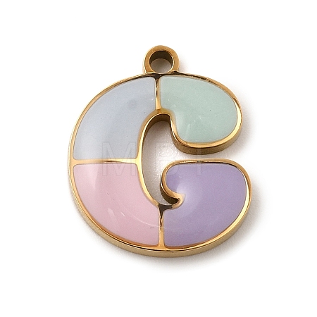 304 Stainless Steel Pendants STAS-K297-09G-G-1