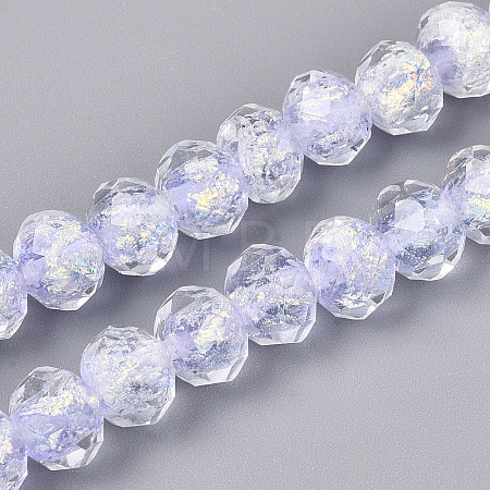 Handmade Foil Lampwork Beads Strands FOIL-T008-09C-1