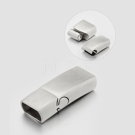 Tarnish Resistant Rectangle 304 Stainless Steel Matte Magnetic Bracelet Clasps STAS-N061-40-1