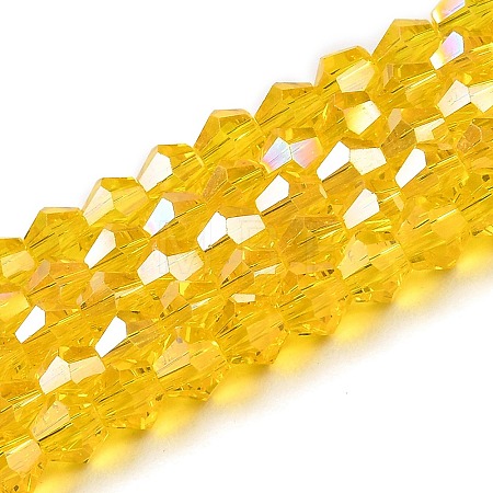 Transparent Electroplate Glass Beads Strands GLAA-F029-4mm-A22-1