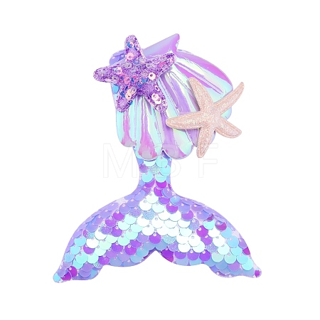 Mermaid Fishtail Sequins Plastic Alligator Hair Clips PW-WG2684B-04-1