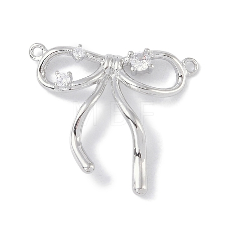 Brass Micro Pave Clear Cubic Zirconia Pendants KK-U008-01A-P-1