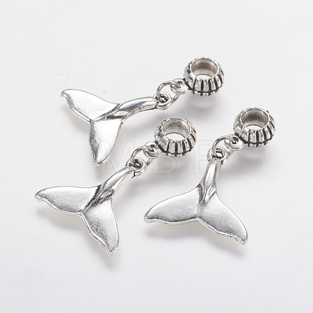 Tibetan Style Alloy European Dangle Charms PALLOY-F202-03AS-1