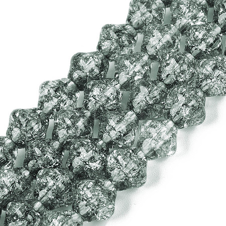 Transparent Crackle Glass Beads Strands GLAA-Q115-04A-02-1