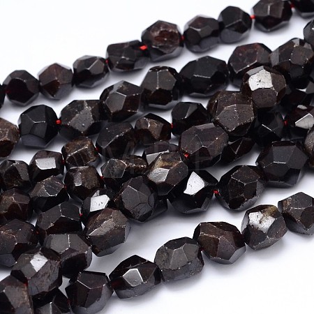 Natural Garnet Nuggets Bead Strands G-O102-04-1