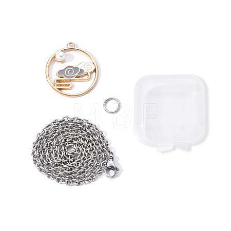 Chinese Style Alloy Pendant Necklaces NJEW-YW0001-01-1