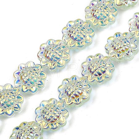 Electroplate Glass Bead Strands GLAA-S387-01F-1