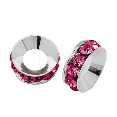Brass Rhinestone Spacer Beads RB-A020-9mm-24S-1