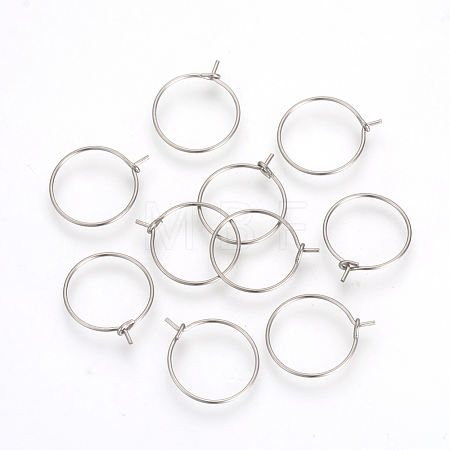 Tarnish Resistant 304 Stainless Steel Hoop Earrings X-STAS-R071-40-1