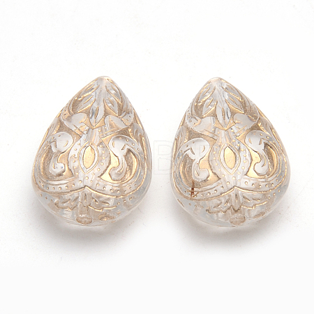 Golden Plated Acrylic Beads X-PACR-S219-11-1