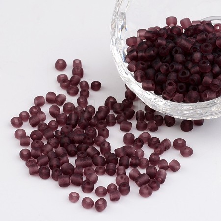 6/0 Frosted Round Glass Seed Beads X-SEED-A008-4mm-M16-1
